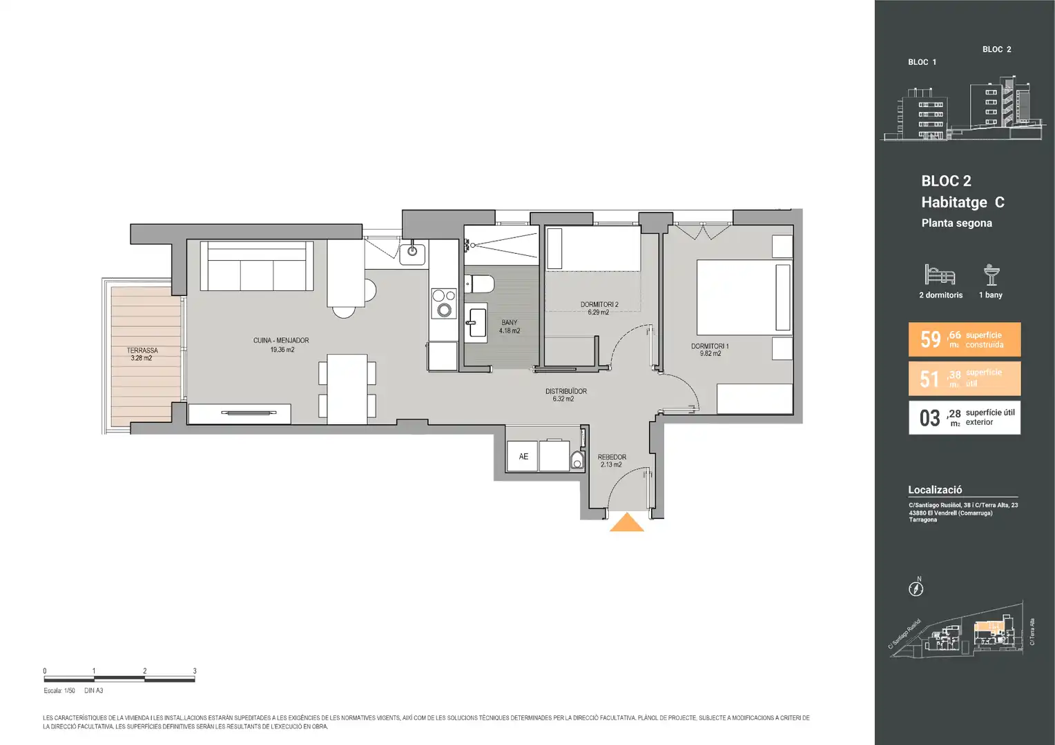 Appartement neuf avec terrasse à vendre à Carrer Santiago Rusiñol 38, imagen 9