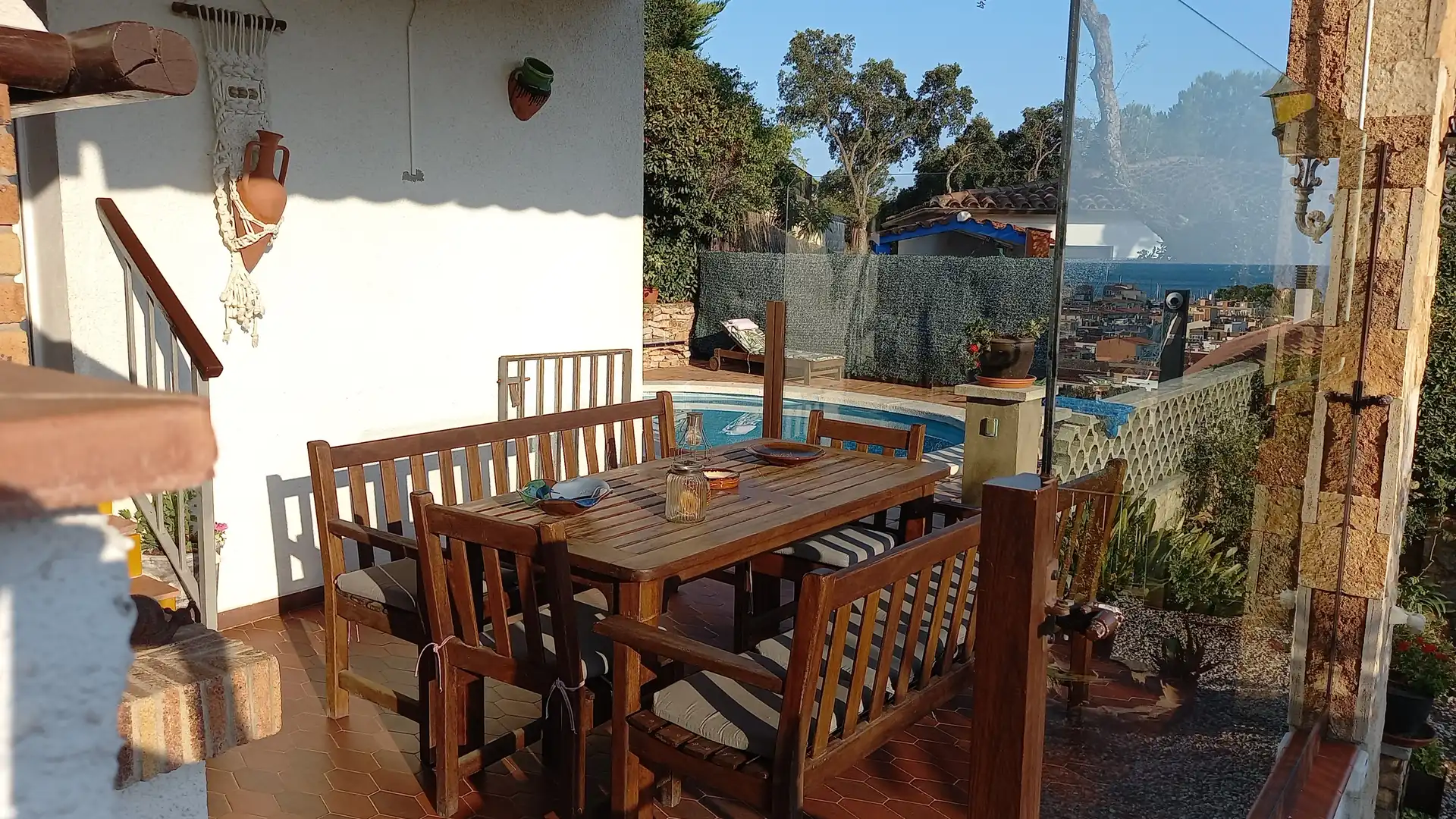Terrassa de Casa o xalet en venda en Sant Feliu de Guíxols amb Jardí privat, Piscina i Moblat
