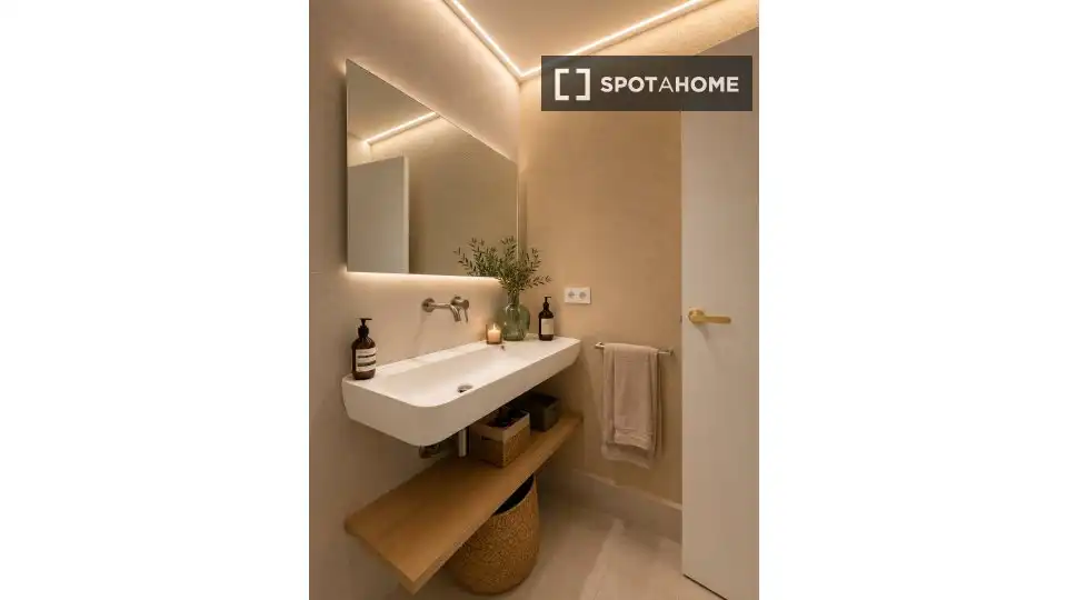 Baño de Apartamento para compartir en Valencia con Aire acondicionado, Terraza y Amueblado