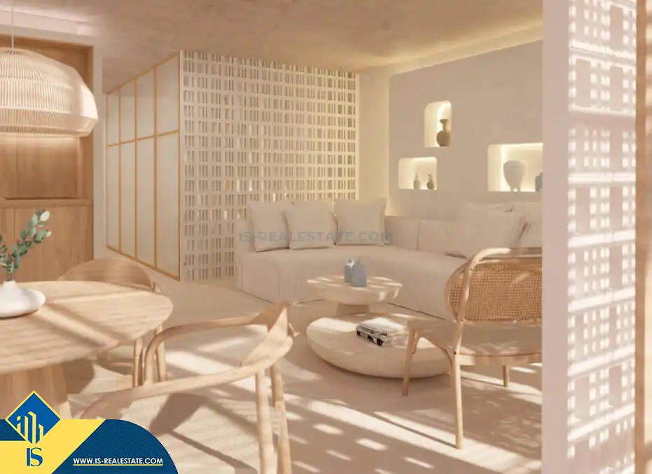 Sala d'estar de Apartament en venda en Santa Eulària des Riu amb Terrassa, Moblat i Piscina comunitària