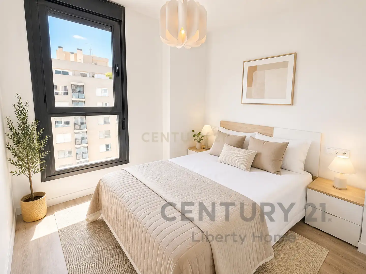 Dormitori de Apartament de lloguer en Valencia amb Aire condicionat, Jardí privat i Forn
