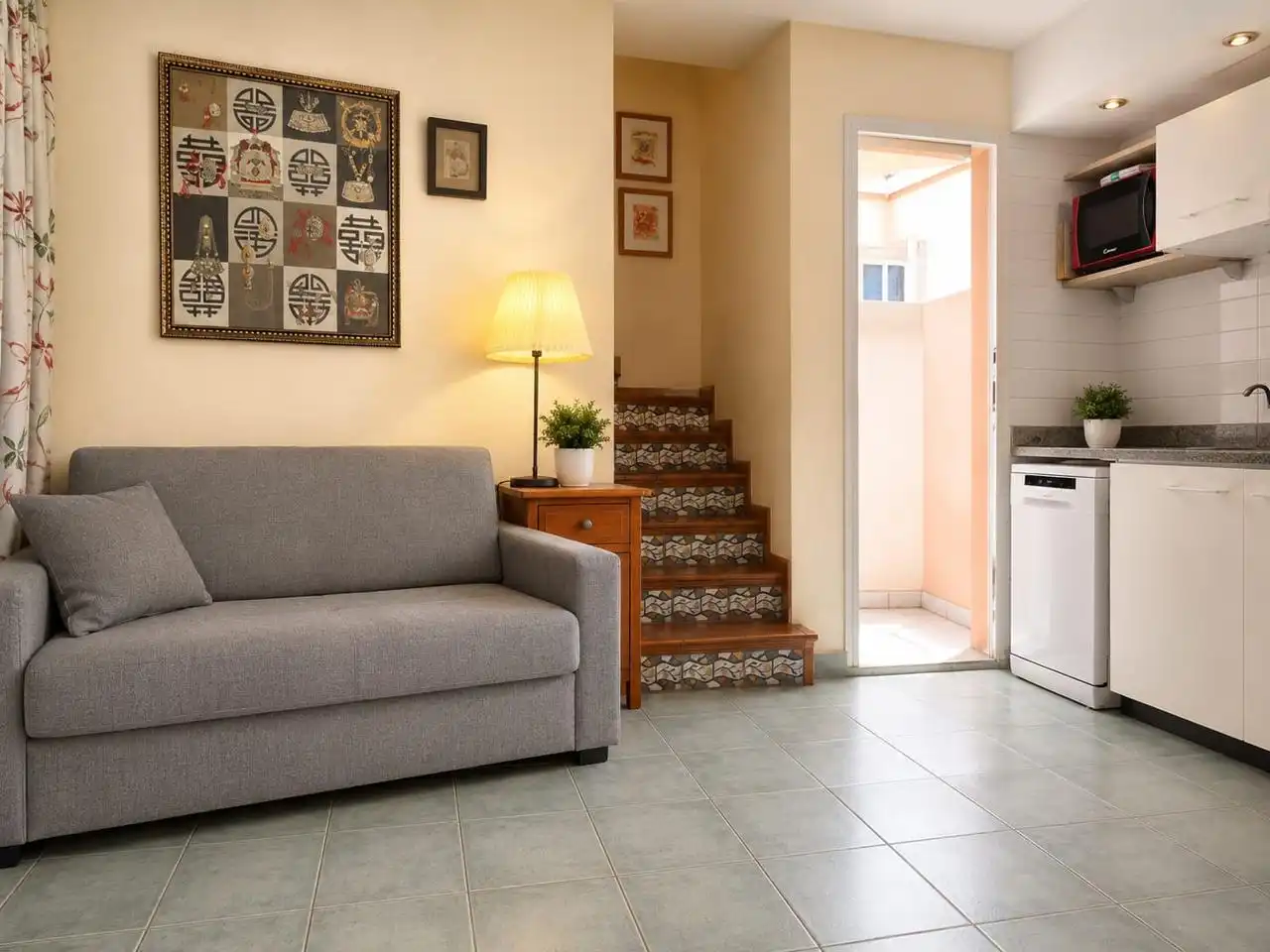 Wohnzimmer von Wohnung zum Verkauf in San Bartolomé de Tirajana mit Klimaanlage, Terrasse und Möbliert