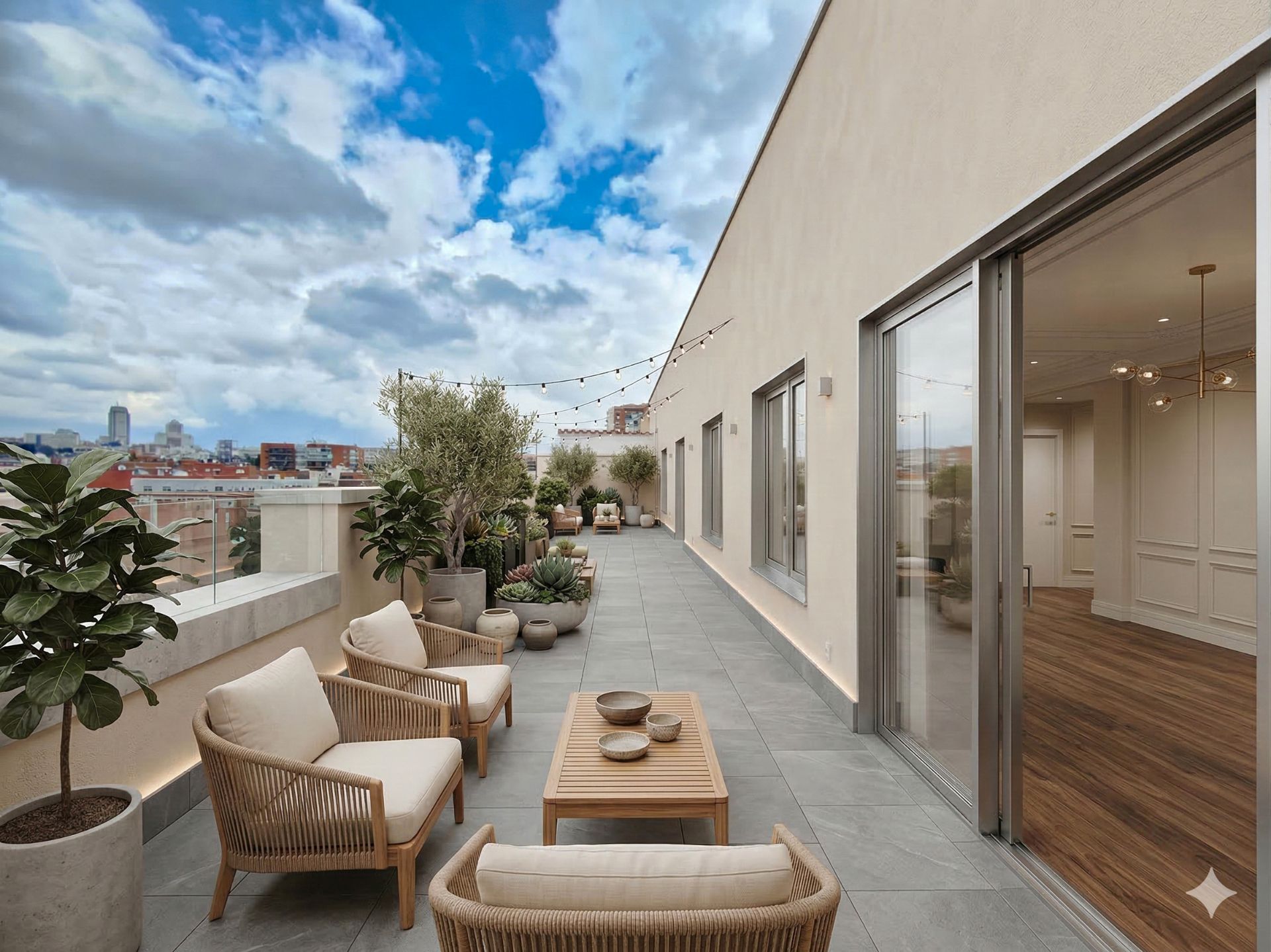 Terrasse von Dachboden zum Verkauf in  Madrid Capital mit Heizung, Parkett und Terrasse
