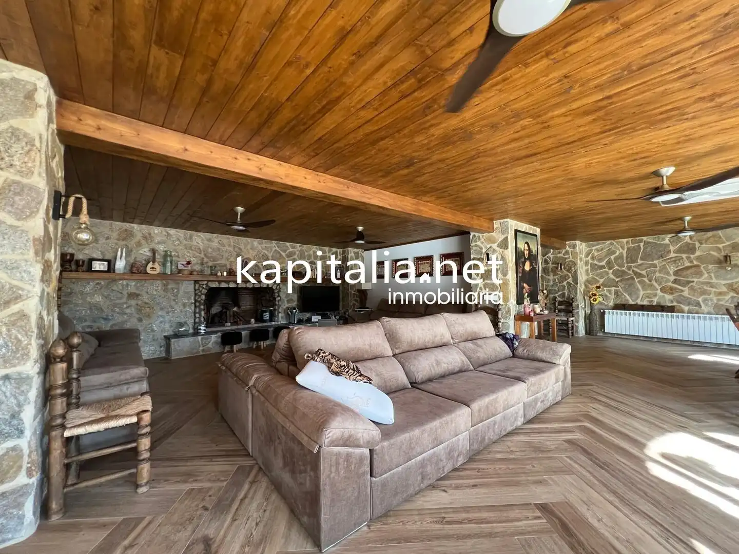 Sala d'estar de Casa o xalet en venda en L'Olleria amb Calefacció, Jardí privat i Terrassa