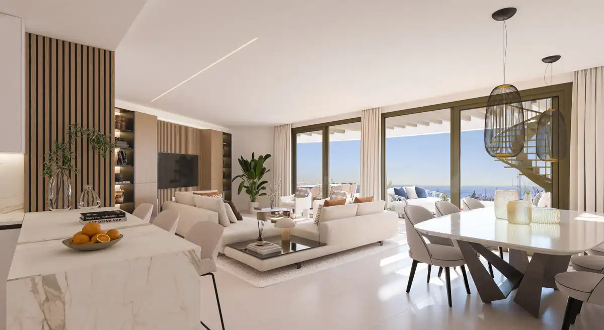 Living room of Ground floor for sale in Estepona  with Air Conditioner, Private garden and Terrace
