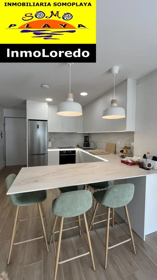 Küche von Wohnung zum Verkauf in Ribamontán al Mar mit Heizung, Privatgarten und Abstellraum