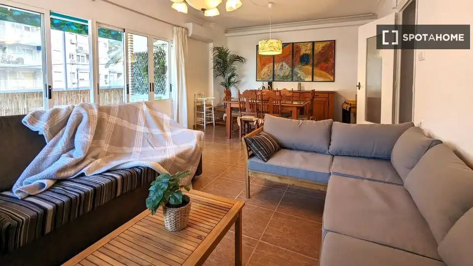 Sala de estar de Piso de alquiler en Cullera con Aire acondicionado, Calefacción y Amueblado