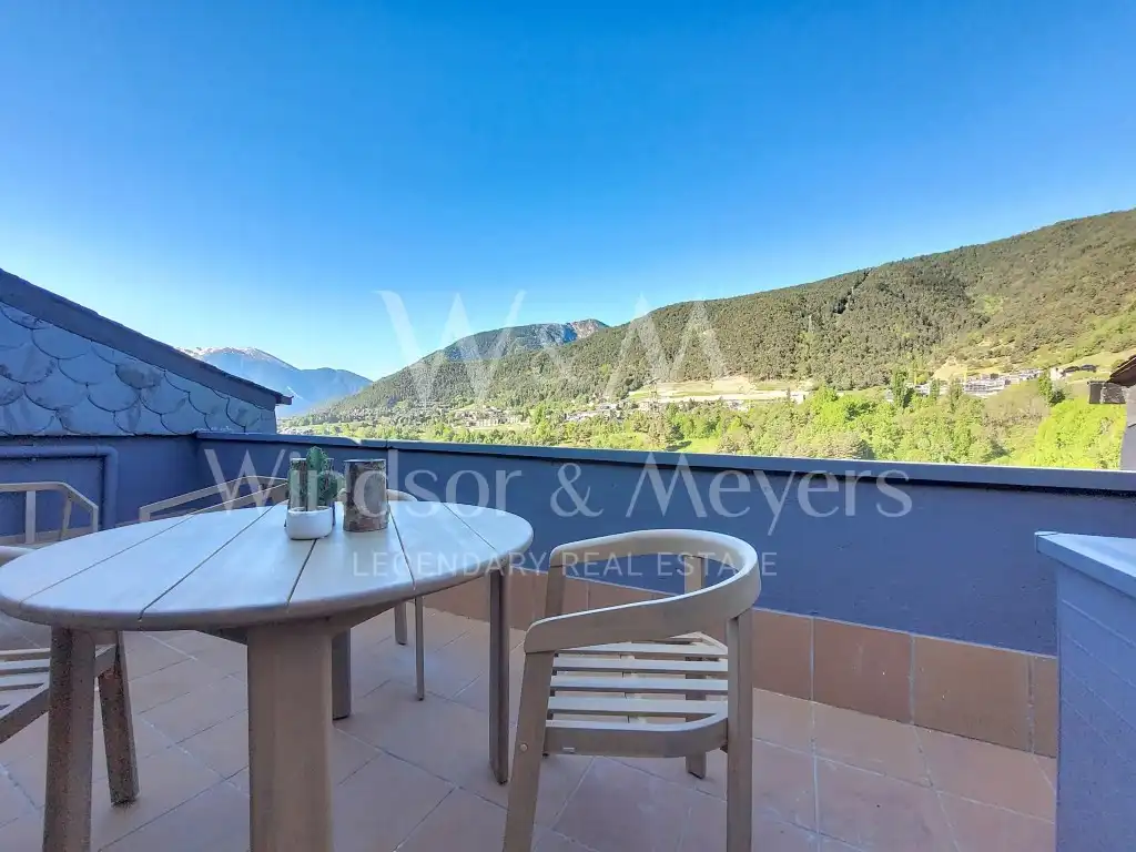 Terrasse von Dachboden zur Miete in La Massana mit Heizung, Möbliert und Ofen