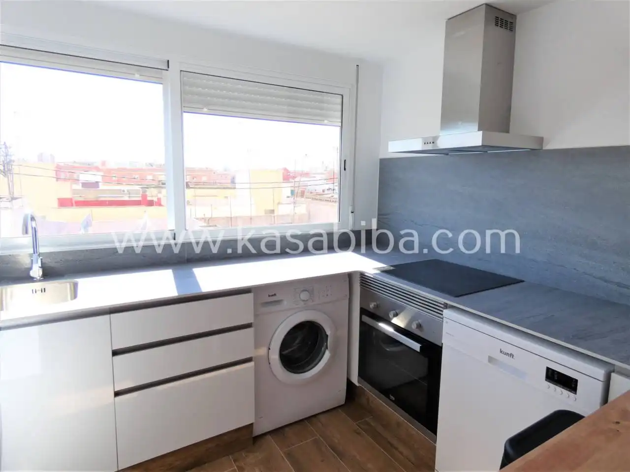 Küche von Wohnung zur Miete in Valencia mit Klimaanlage, Heizung und Terrasse