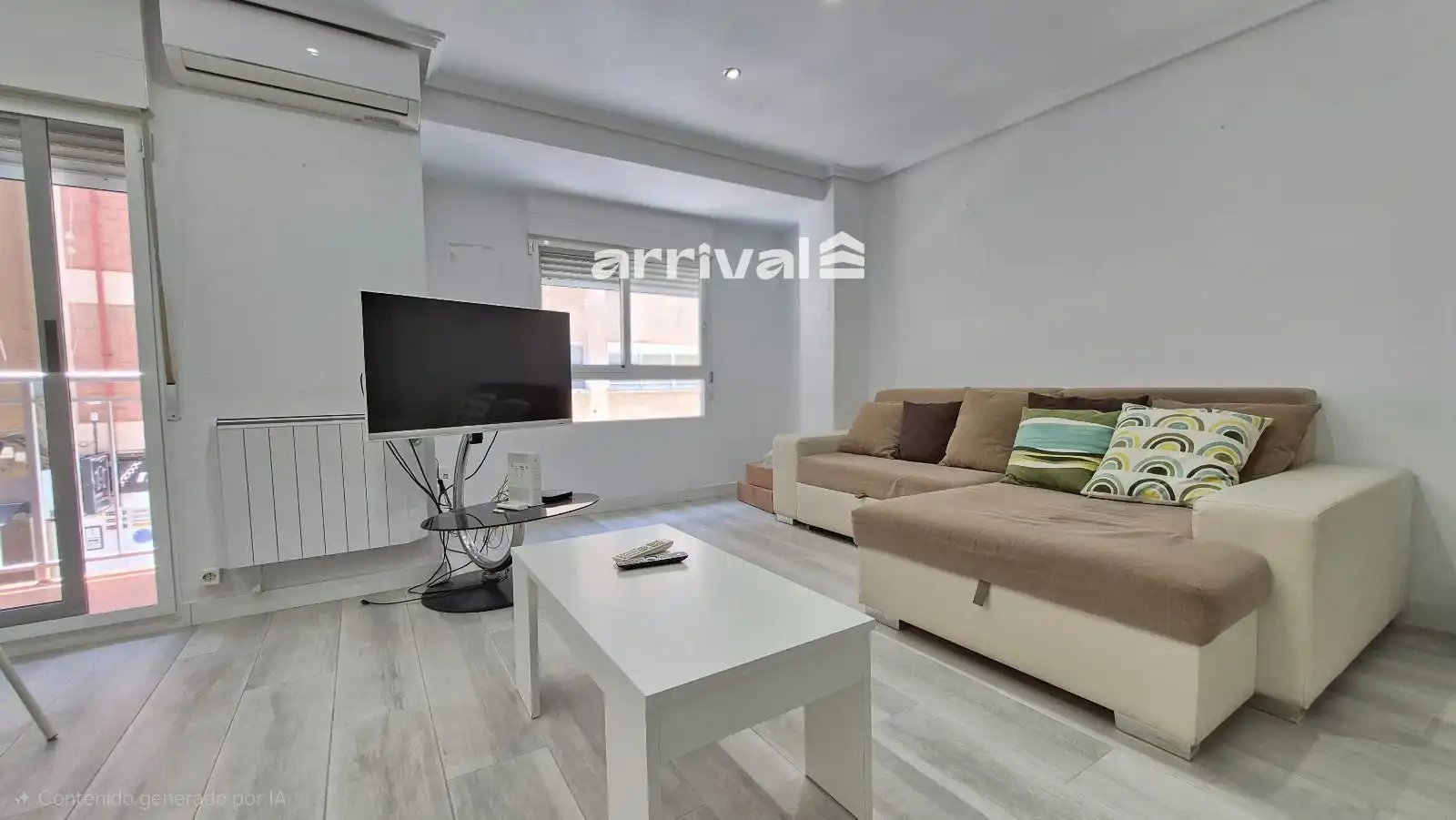 Wohnzimmer von Wohnung zur Miete in Valencia mit Klimaanlage, Heizung und Terrasse