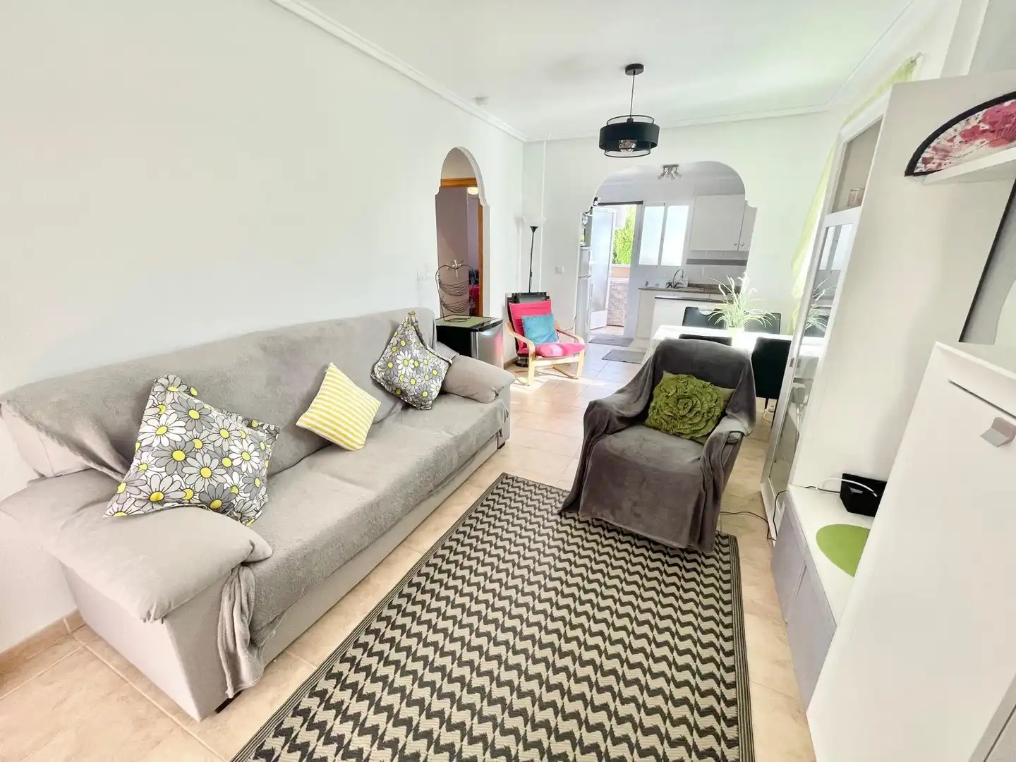 Sala de estar de Casa o chalet de alquiler en Pilar de la Horadada con Aire acondicionado, Terraza y Piscina