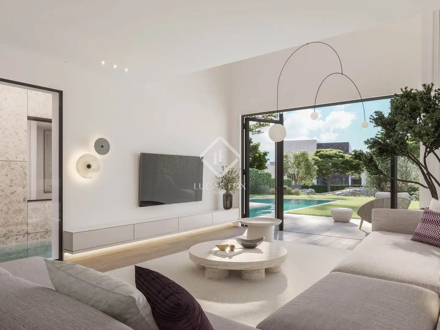 Sala de estar de Casa o chalet en venta en Torrelodones con Aire acondicionado, Jardín privado y Parquet
