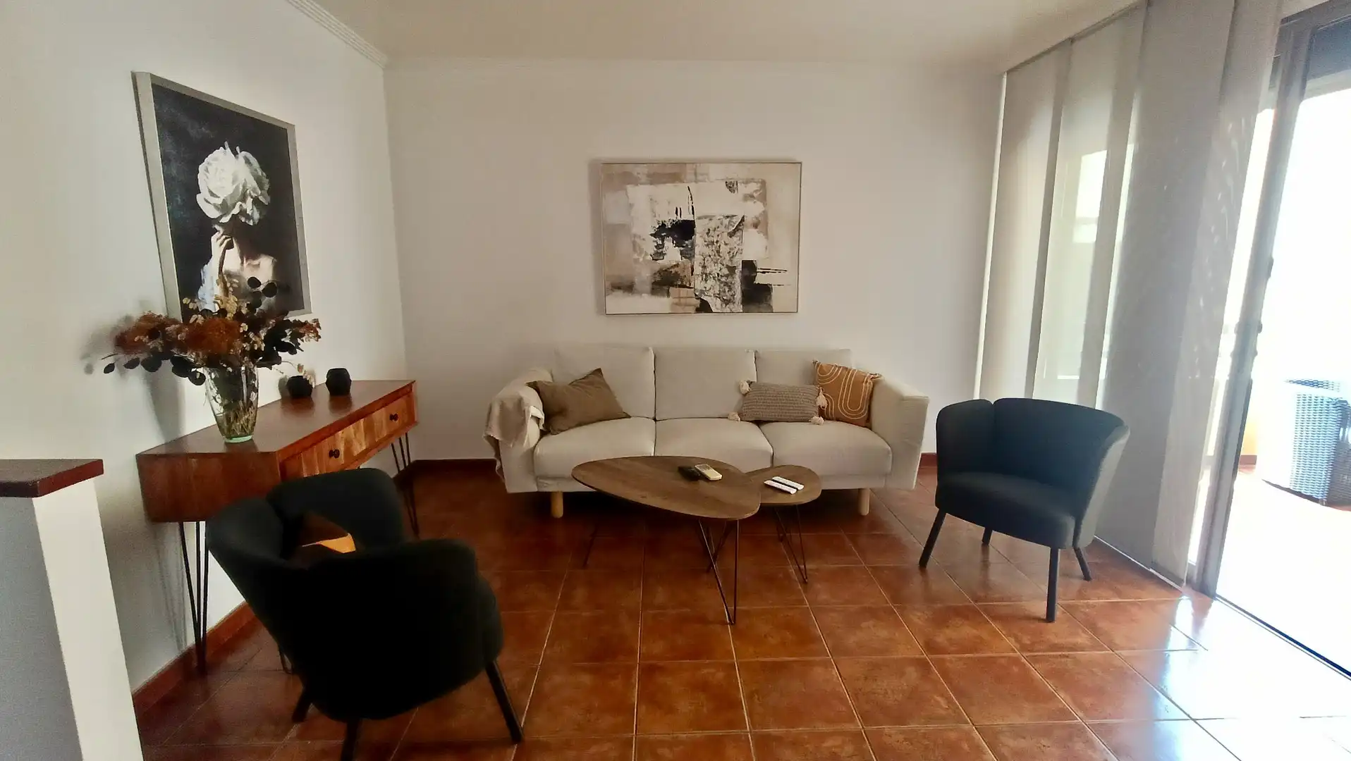 Living room of Detached homes for rent in Granadilla de Abona  with Air Conditioner, Private garden and Terrace