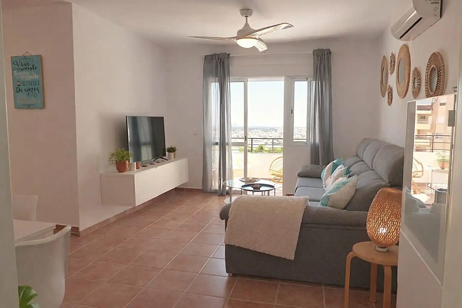 Living room of Flat for sale in Chipiona  with Air Conditioner, Terrace and Furnished