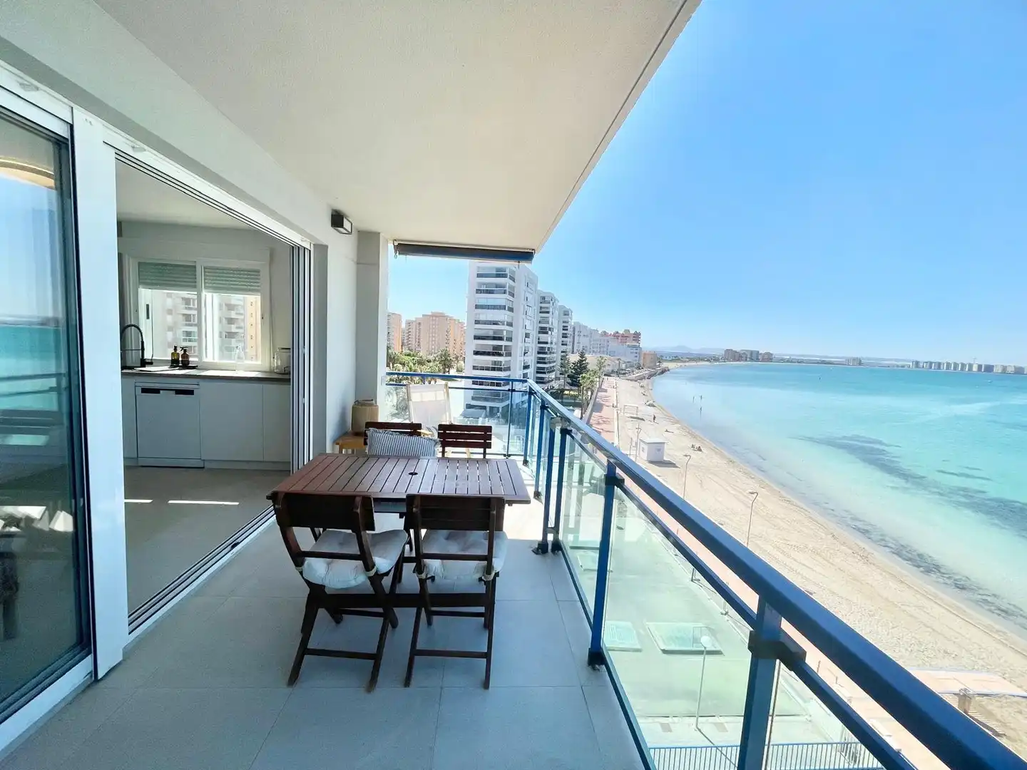 Balcony of Apartments for rent in La Manga del Mar Menor  with Air Conditioner, Heating and Terrace