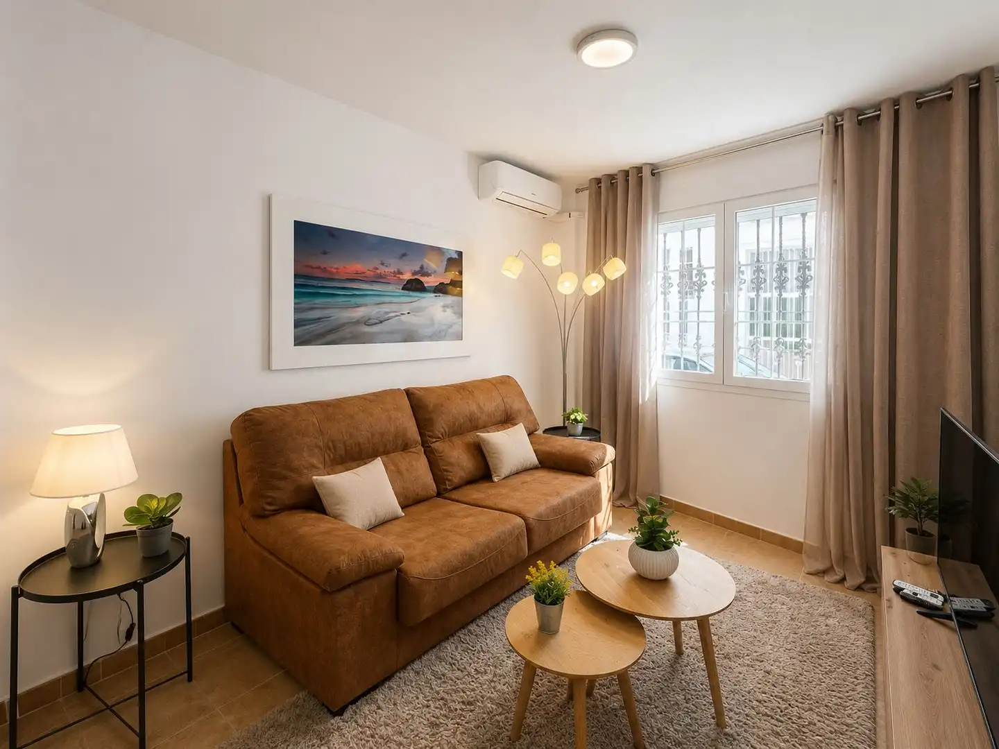 Sala d'estar de Apartament en venda en Altea amb Aire condicionat, Terrassa i Moblat