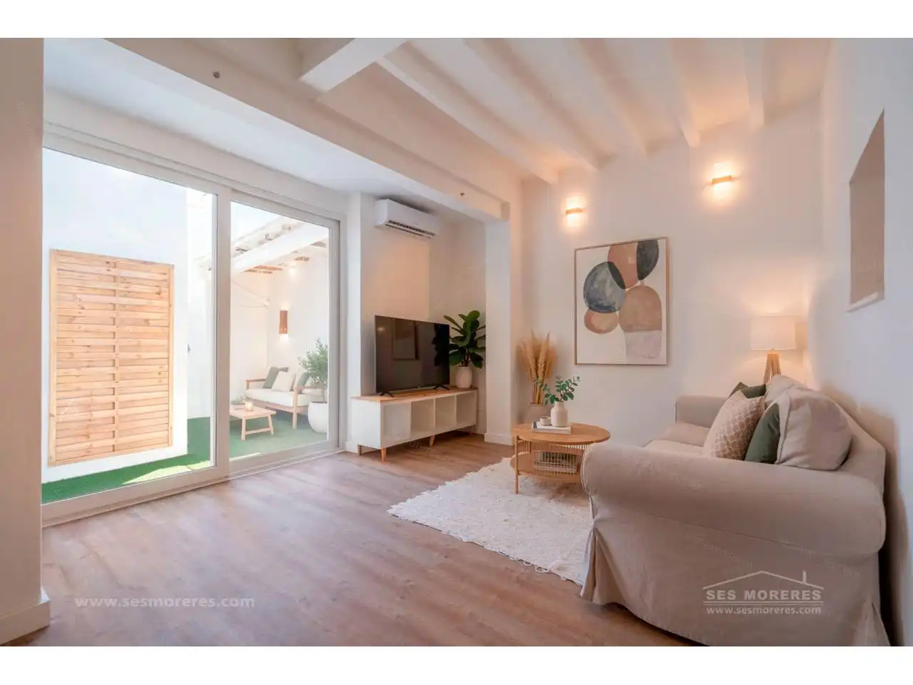 Sala de estar de Casa o chalet en venta en Maó - Mahón con Aire acondicionado, Parquet y Terraza