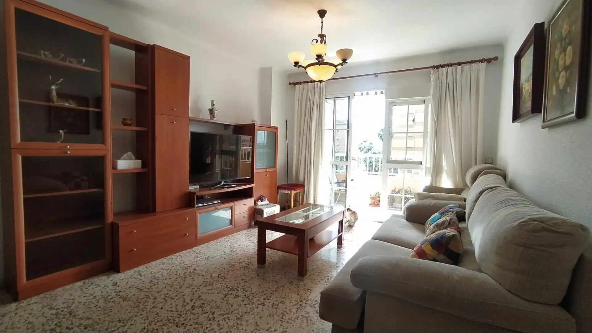 Sala d'estar de Pis en venda en Málaga amb Aire condicionat, Jardí privat i Terrassa