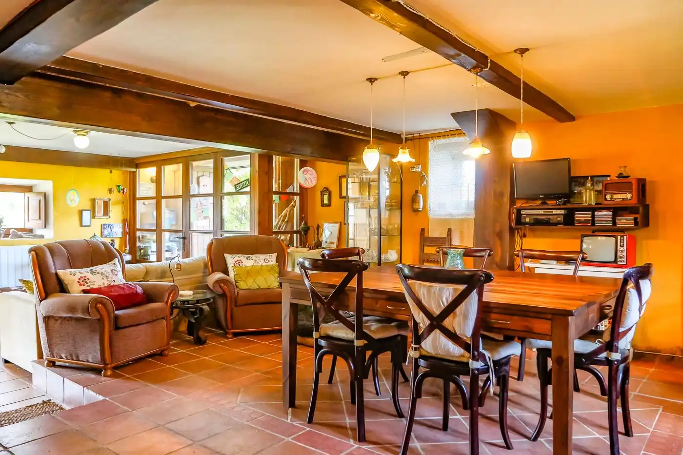 Comedor de Finca rústica en venta en Rupit i Pruit con Jardín privado