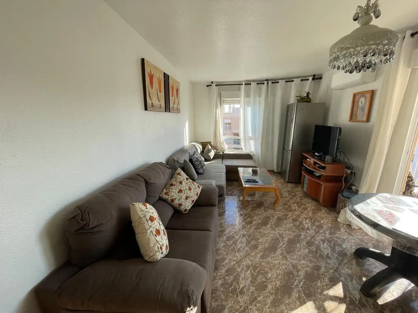 Living room of Flat for sale in Águilas  with Air Conditioner, Furnished and Balcony