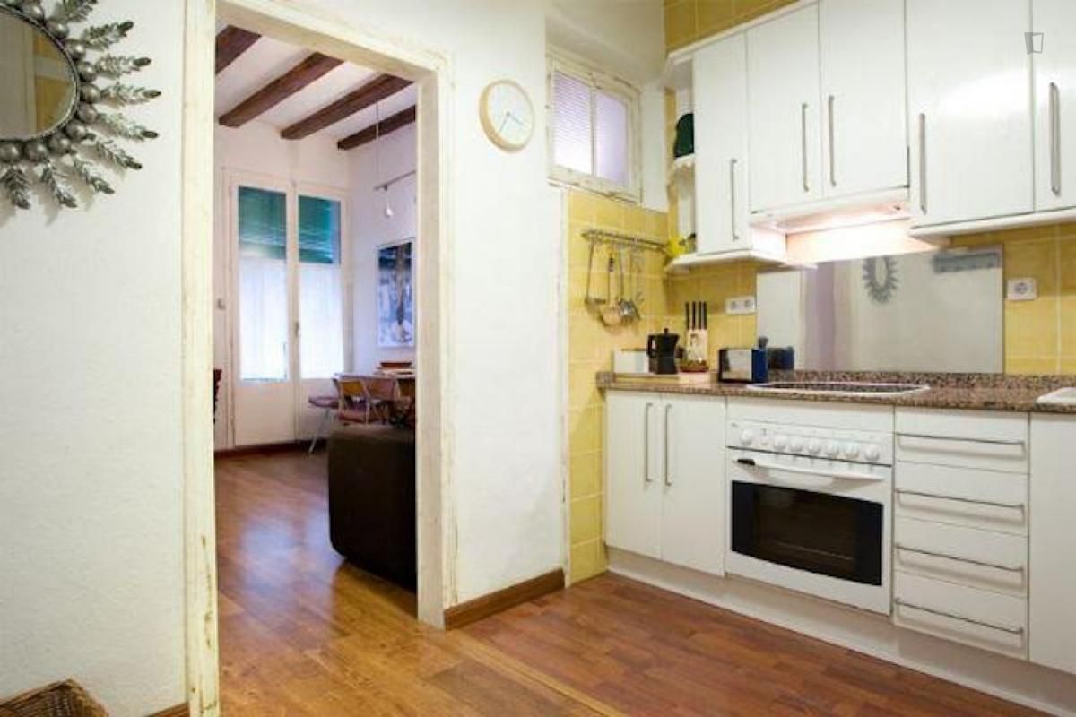 Cocina de Apartamento de alquiler en  Barcelona Capital con Aire acondicionado, Calefacción y Amueblado