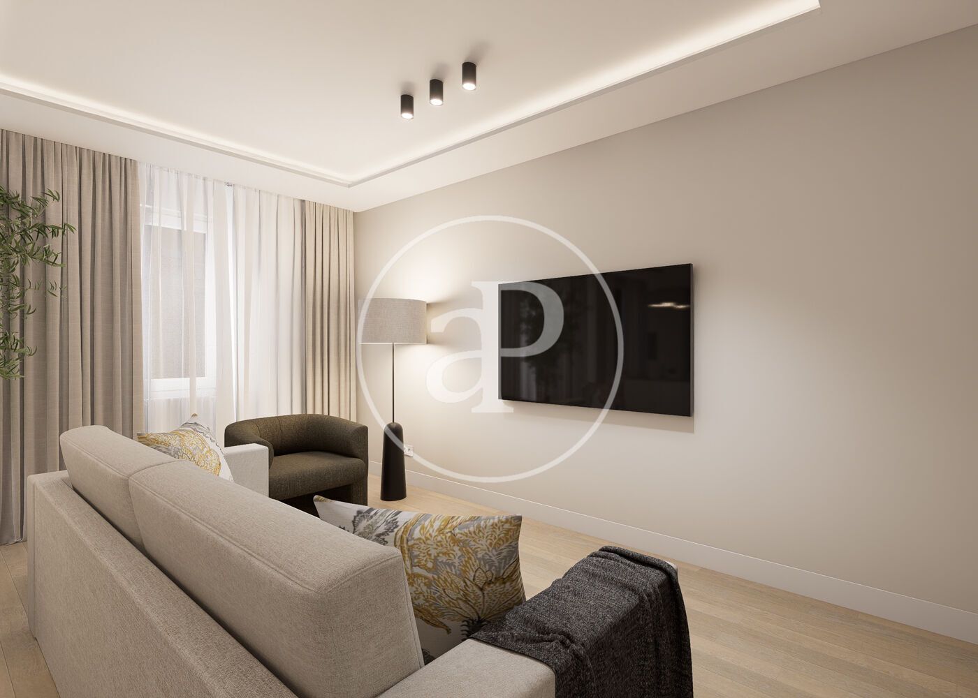 Living room of Flat for sale in  Madrid Capital  with Air Conditioner, Heating and Furnished