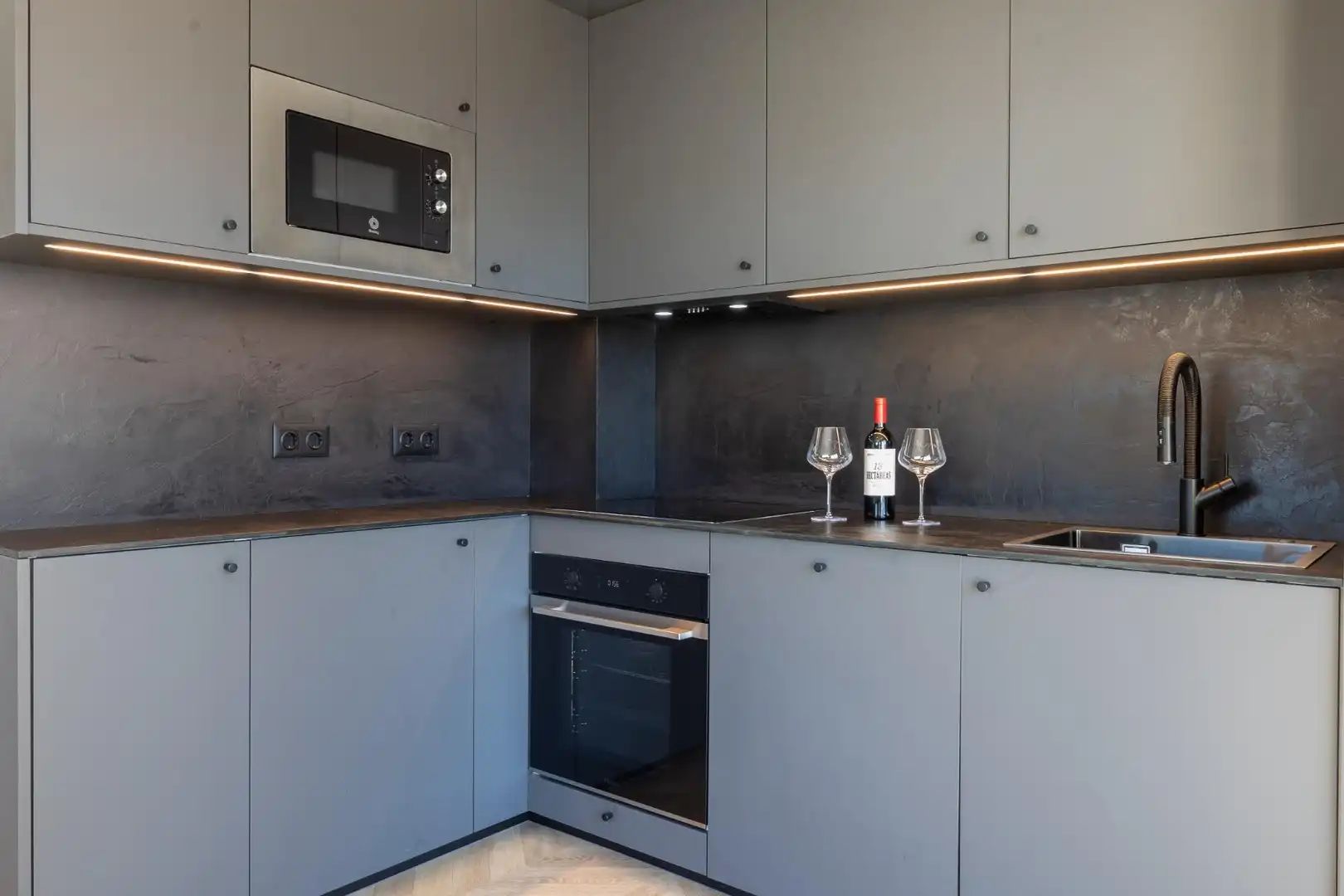 Cocina de Apartamento de alquiler en Calpe / Calp con Aire acondicionado, Parquet y Terraza
