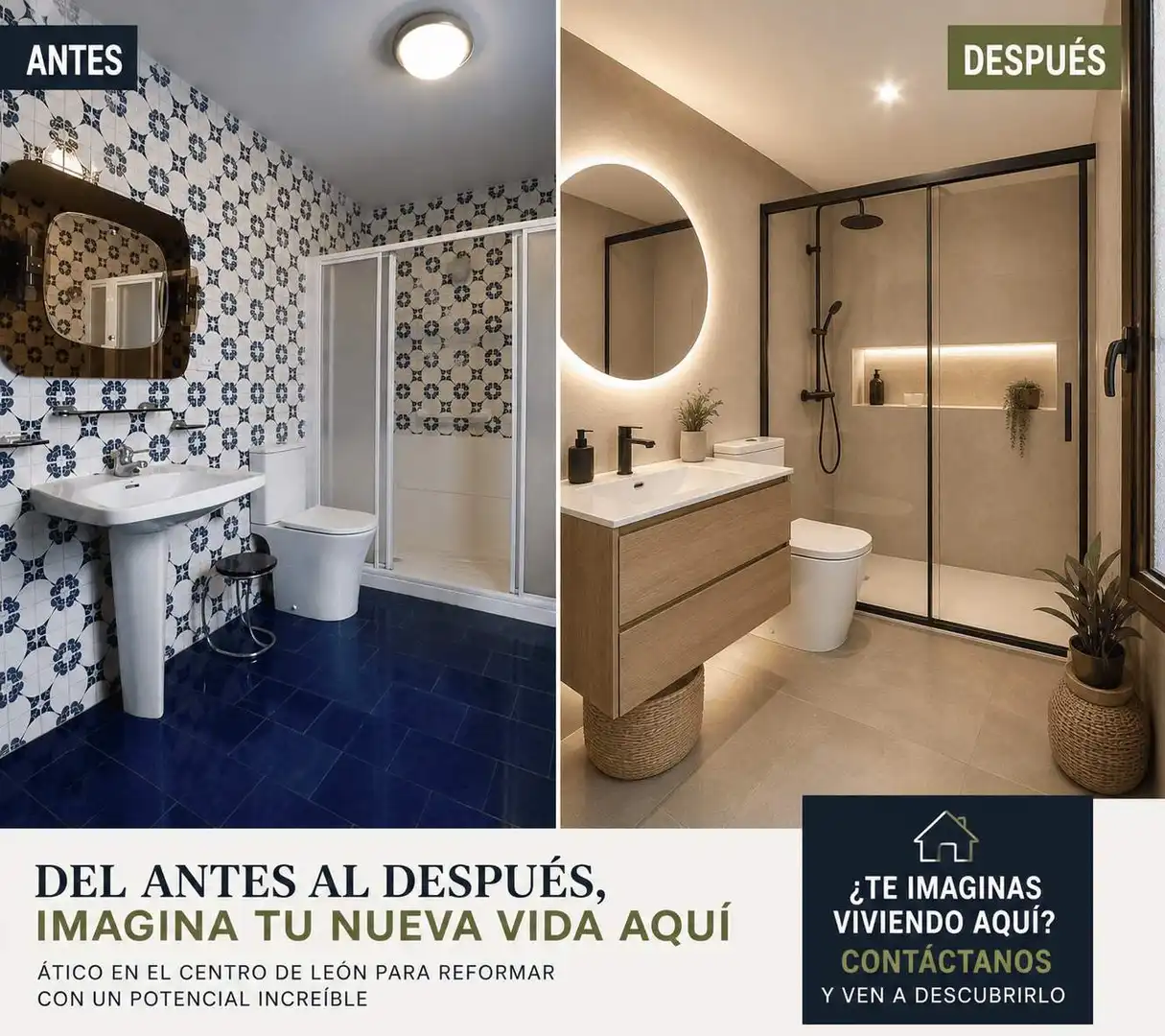 Bany de Àtic en venda en León Capital  amb Calefacció i Terrassa