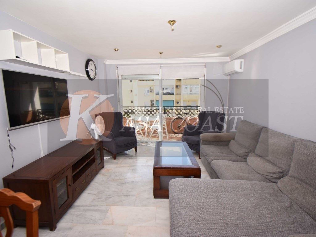 Living room of Flat for sale in Mijas  with Private garden, Terrace and Furnished