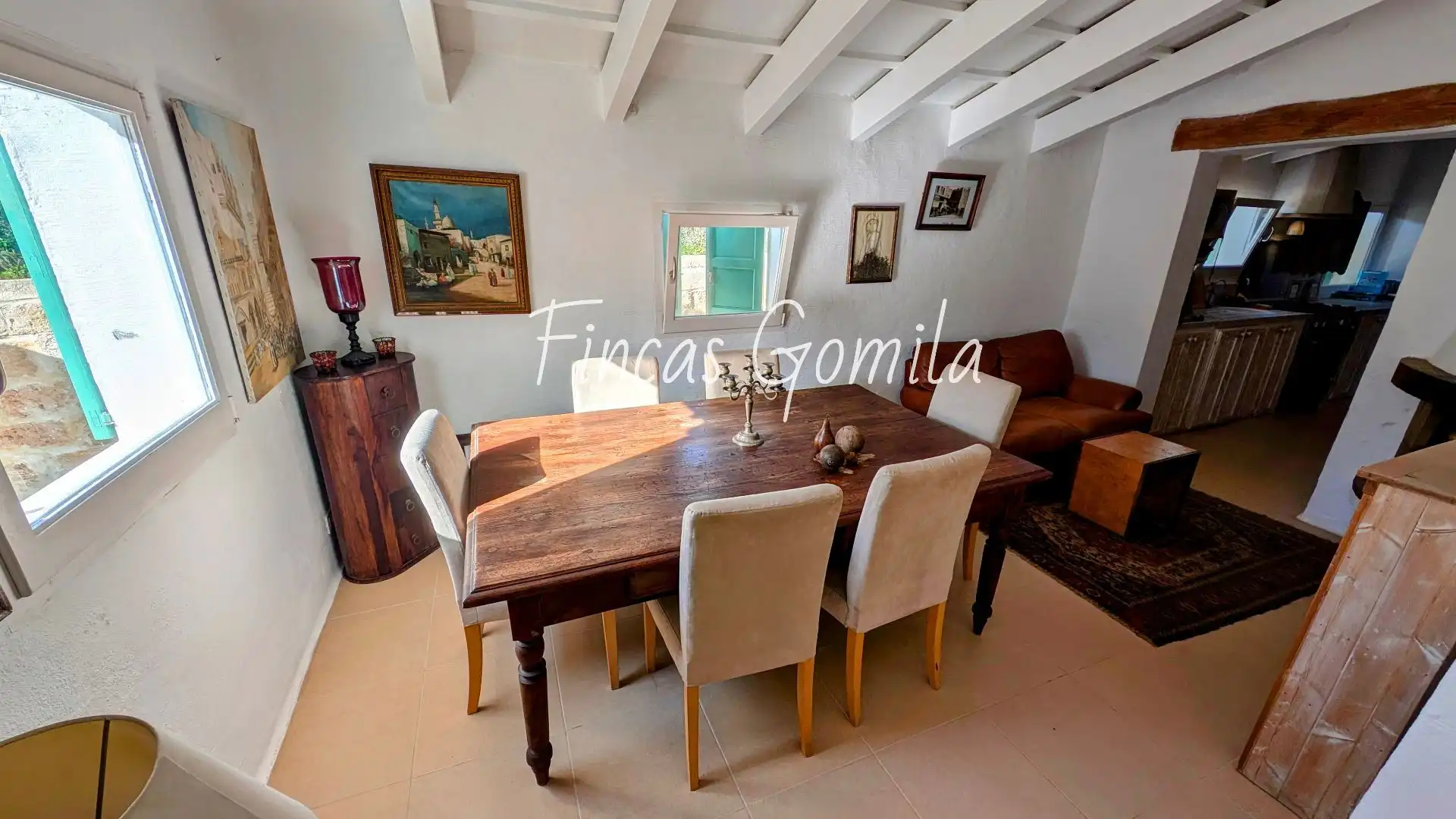Comedor de Finca rústica en venta en Sant Lluís con Jardín privado