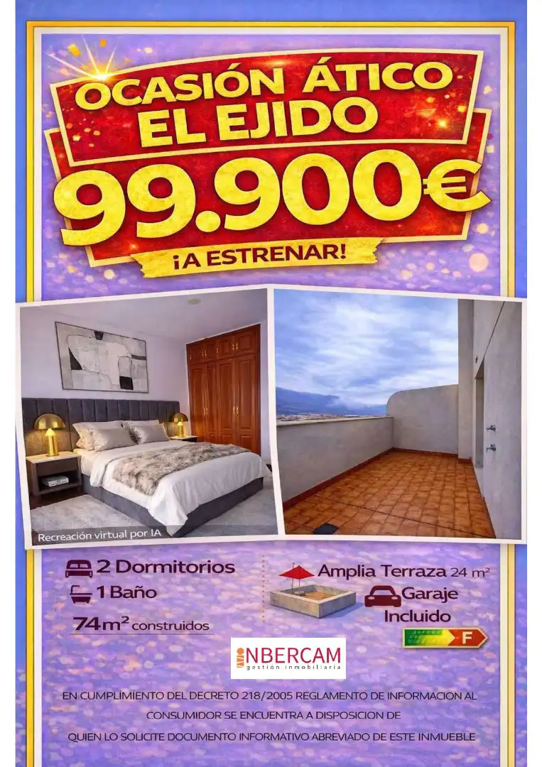 Dormitori de Pis en venda en El Ejido amb Parquet i Terrassa