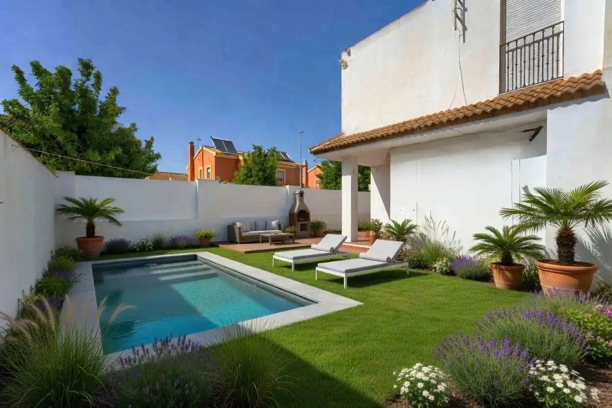 Swimming pool of Houses for sale in Coria del Río  with Private garden and Terrace