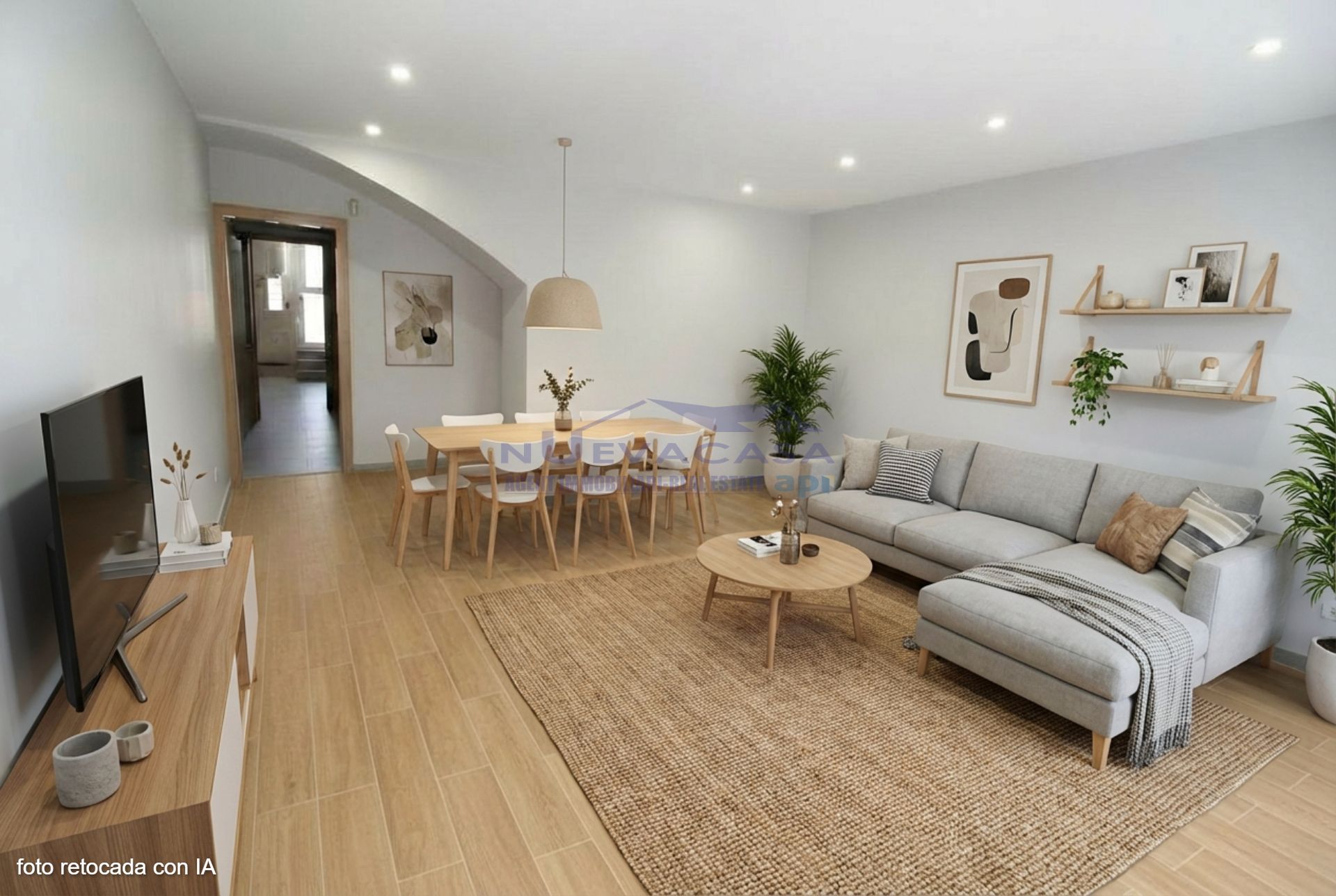 Wohnzimmer von Einfamilien-Reihenhaus zum Verkauf in  Barcelona Capital mit Klimaanlage und Terrasse