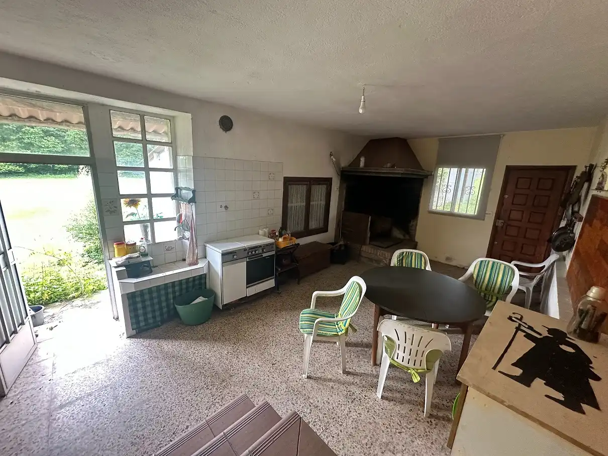 Cocina de Casa o chalet en venta en O Pino  con Jardín privado, Terraza y Amueblado