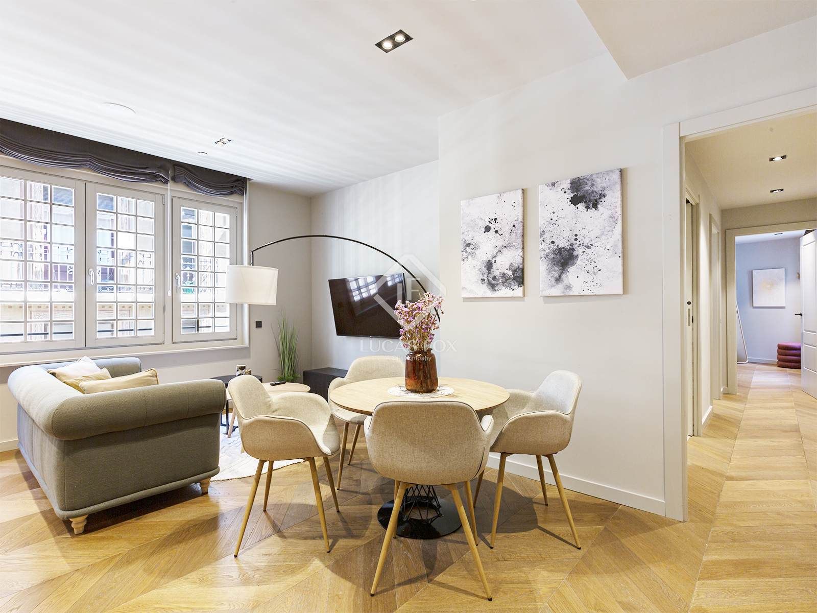 Dining room of Flat for sale in  Barcelona Capital  with Air Conditioner, Heating and Parquet flooring