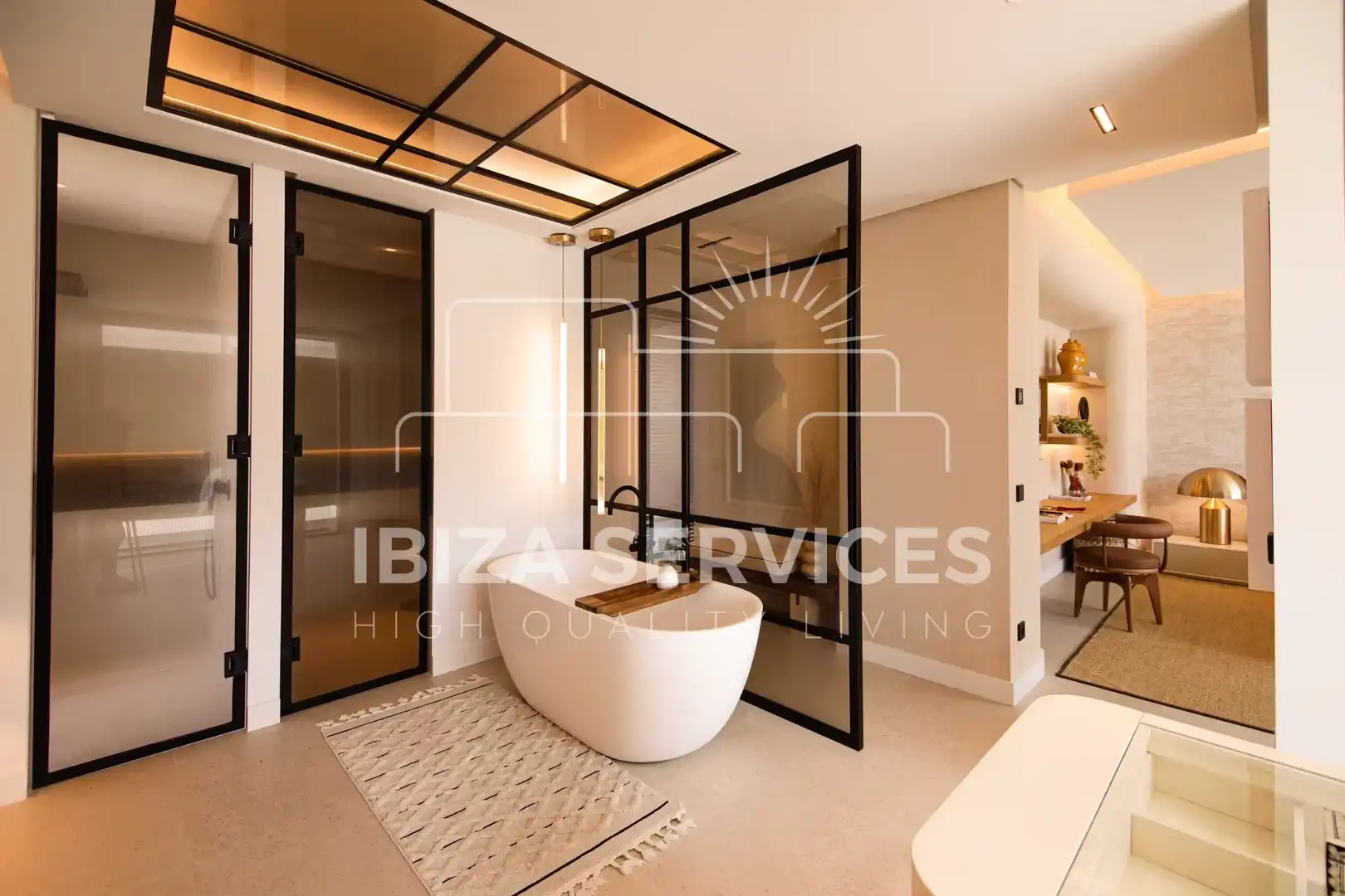 Baño de Casa o chalet en venta en Santa Eulària des Riu con Aire acondicionado, Jardín privado y Piscina