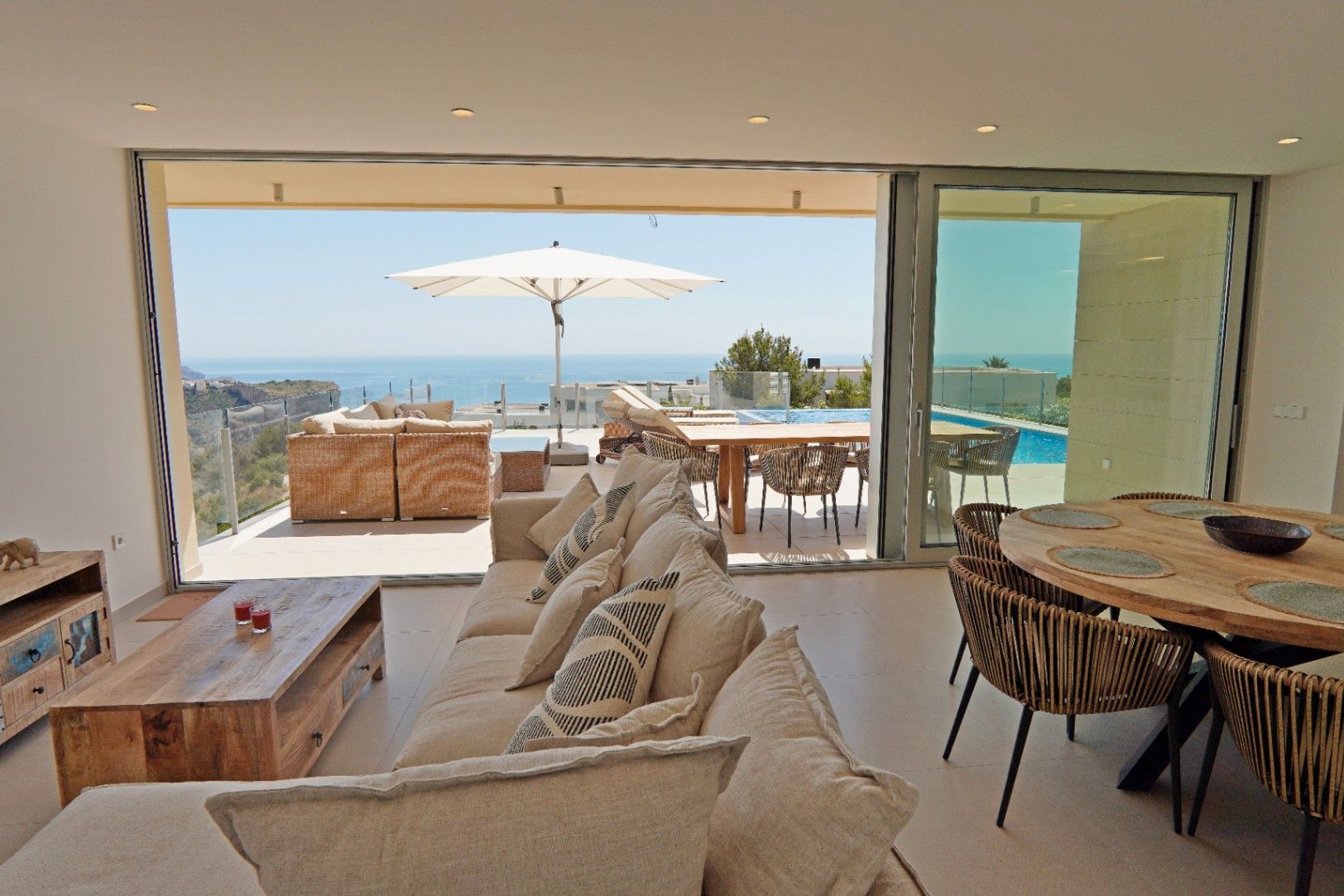 Terrassa de Casa o xalet en venda en Benitachell / El Poble Nou de Benitatxell amb Aire condicionat, Calefacció i Jardí privat