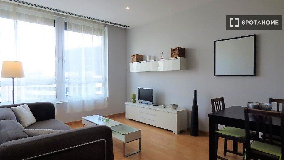 Sala d'estar de Pis de lloguer en  Barcelona Capital amb Aire condicionat, Calefacció i Moblat