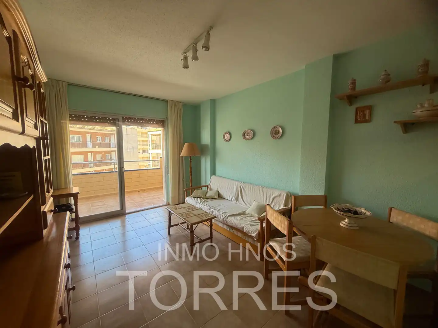 Sala d'estar de Apartament en venda en Peñíscola / Peníscola amb Aire condicionat, Terrassa i Piscina comunitària