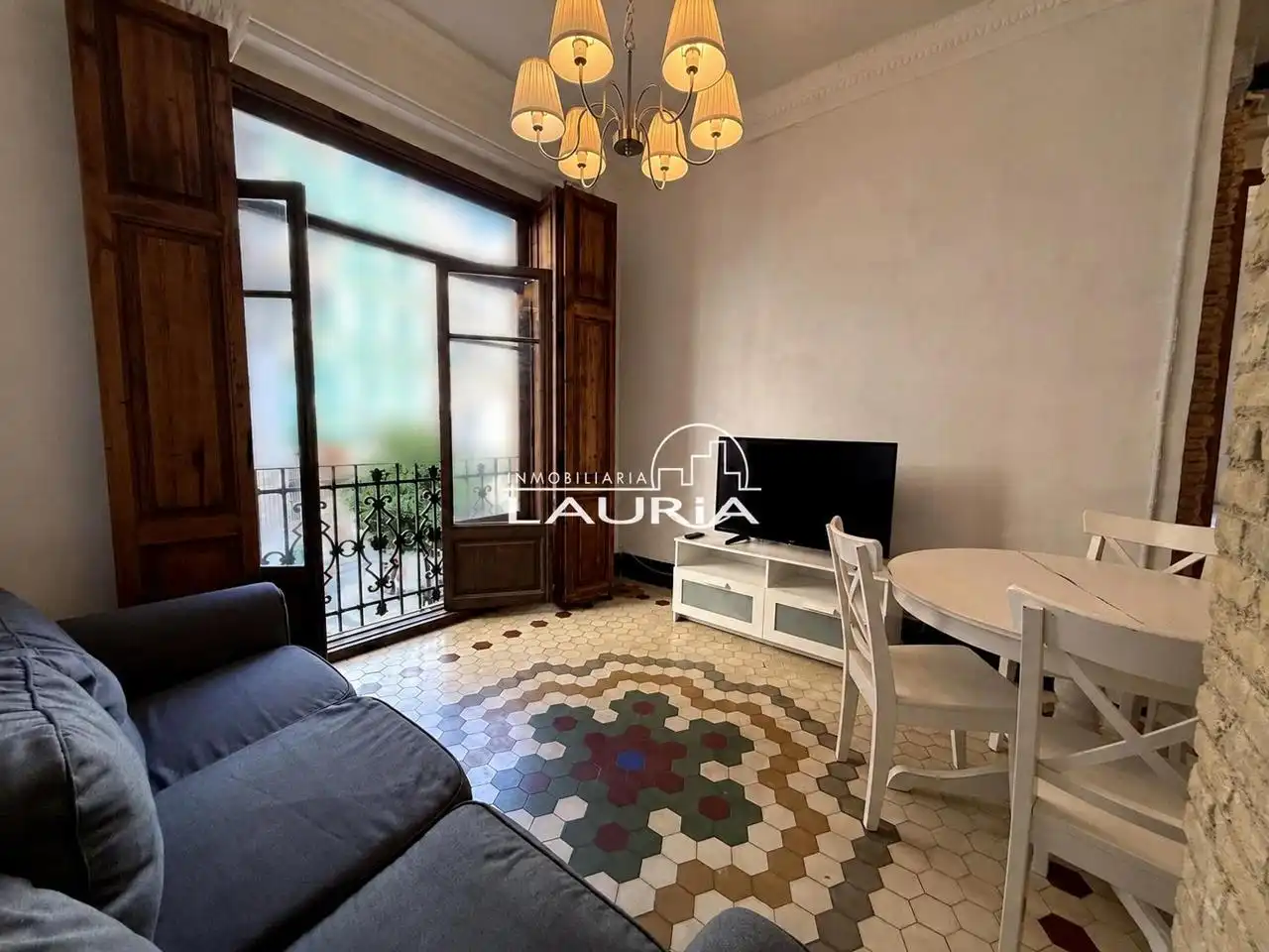 Wohnzimmer von Wohnung zur Miete in Valencia mit Klimaanlage, Terrasse und Möbliert