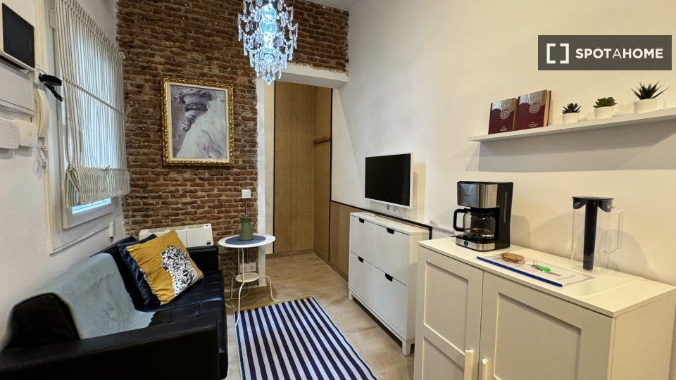 Living room of Flat to rent in  Madrid Capital  with Air Conditioner, Heating and Furnished