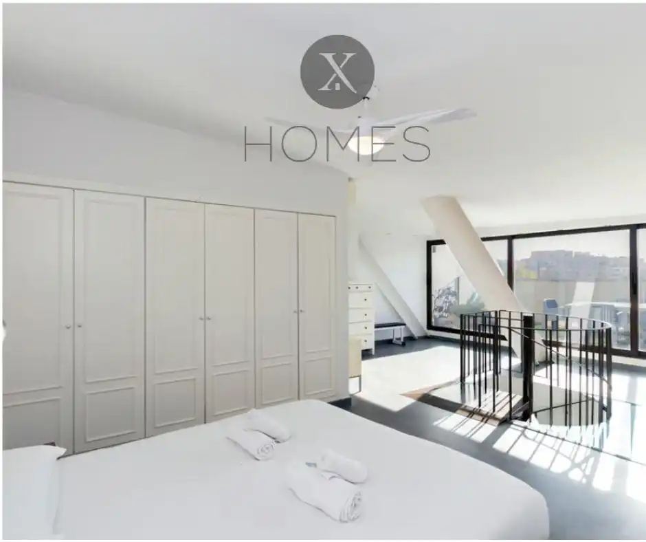 Schlafzimmer von Maisonette zur Miete in Valencia mit Klimaanlage, Möbliert und Gemeinschaftspool