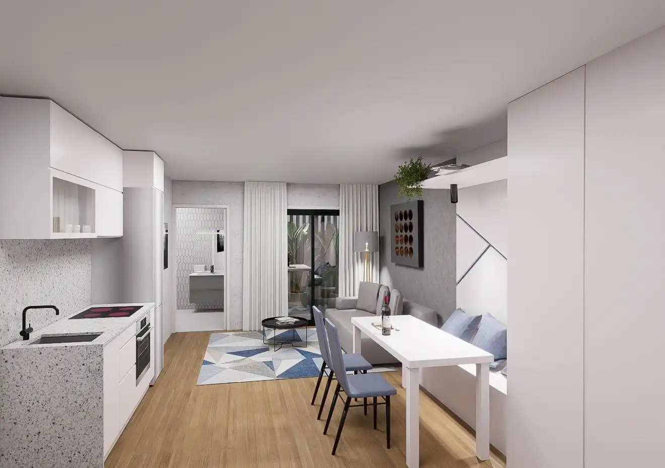 Sala de estar de Loft en venta en Cangas  con Calefacción, Terraza y Amueblado