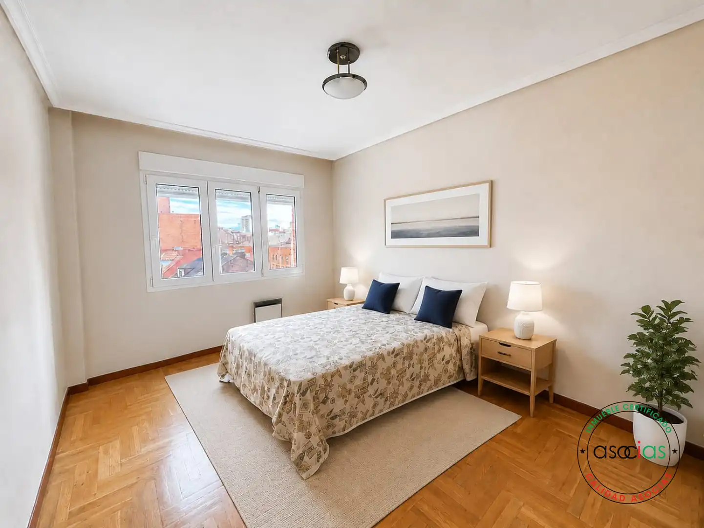 Bedroom of Flat for sale in Gijón   with Heating, Parquet flooring and Terrace