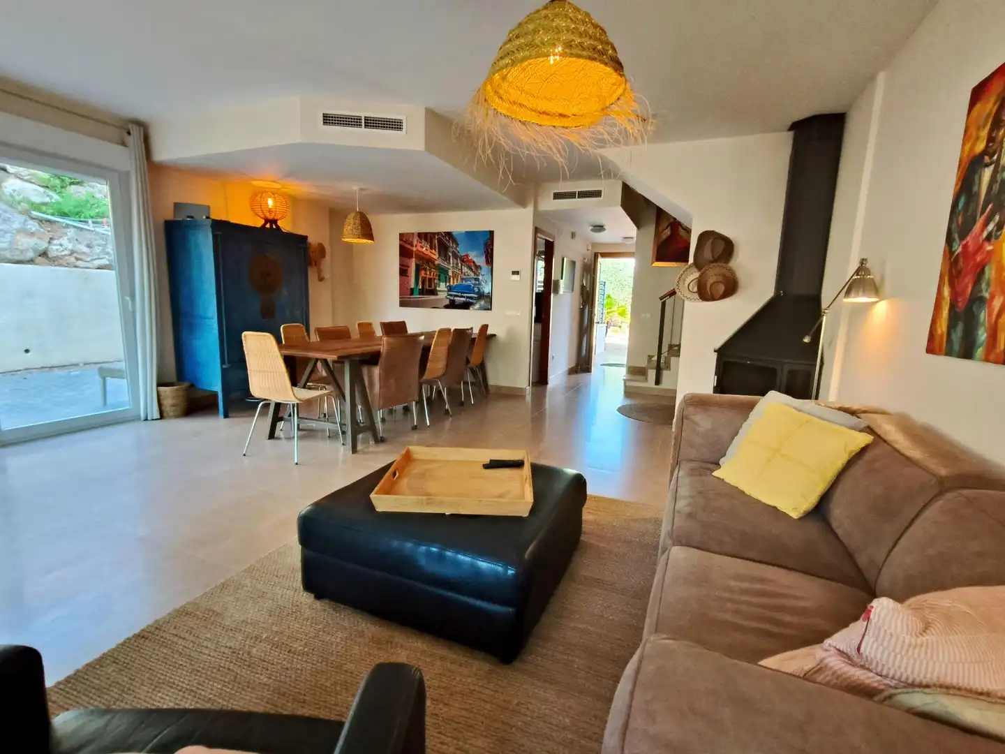 Sala d'estar de Casa adosada en venda en Moraira amb Aire condicionat, Calefacció i Jardí privat