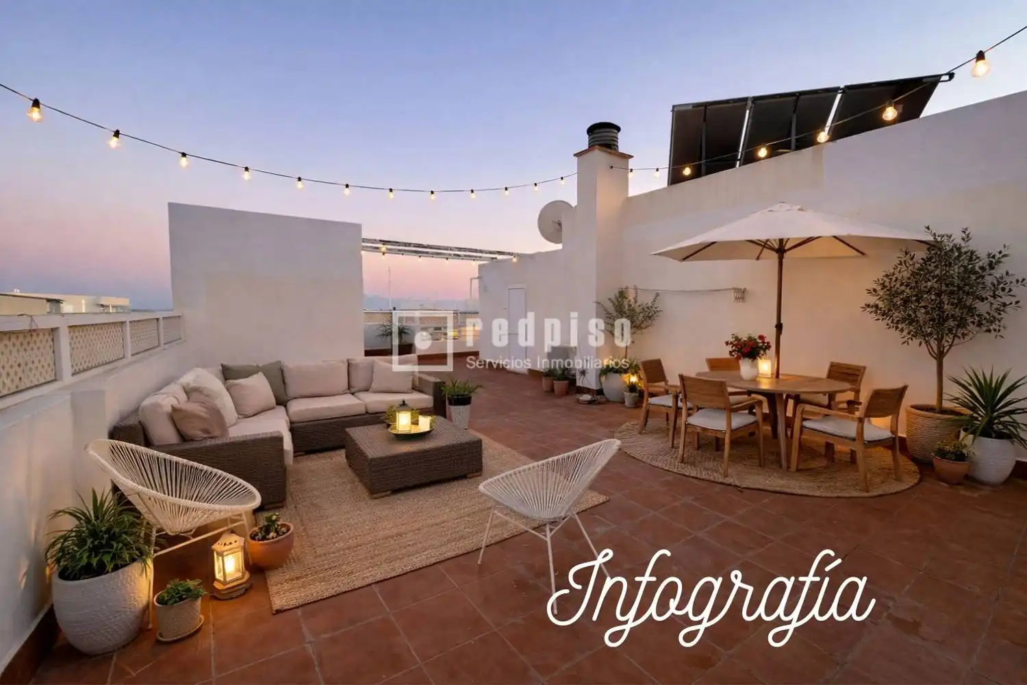 Terrasse von Dachboden zum Verkauf in Torremolinos mit Klimaanlage, Heizung und Privatgarten