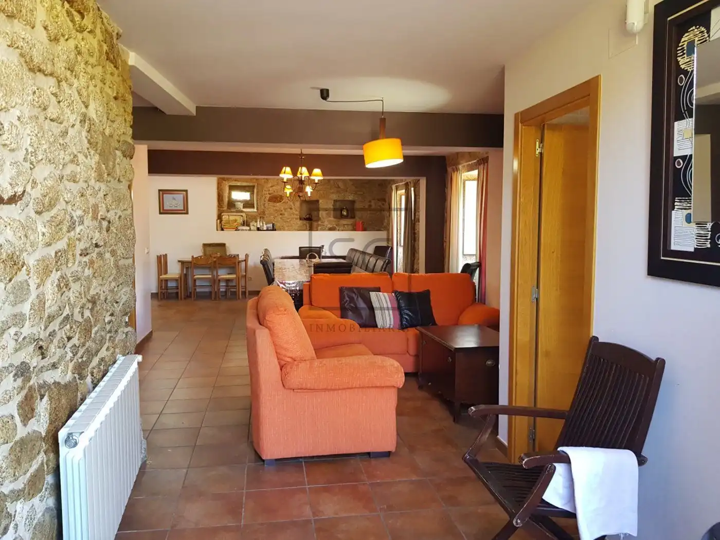 Wohnzimmer von Country house zum Verkauf in Laxe mit Heizung, Terrasse und Möbliert
