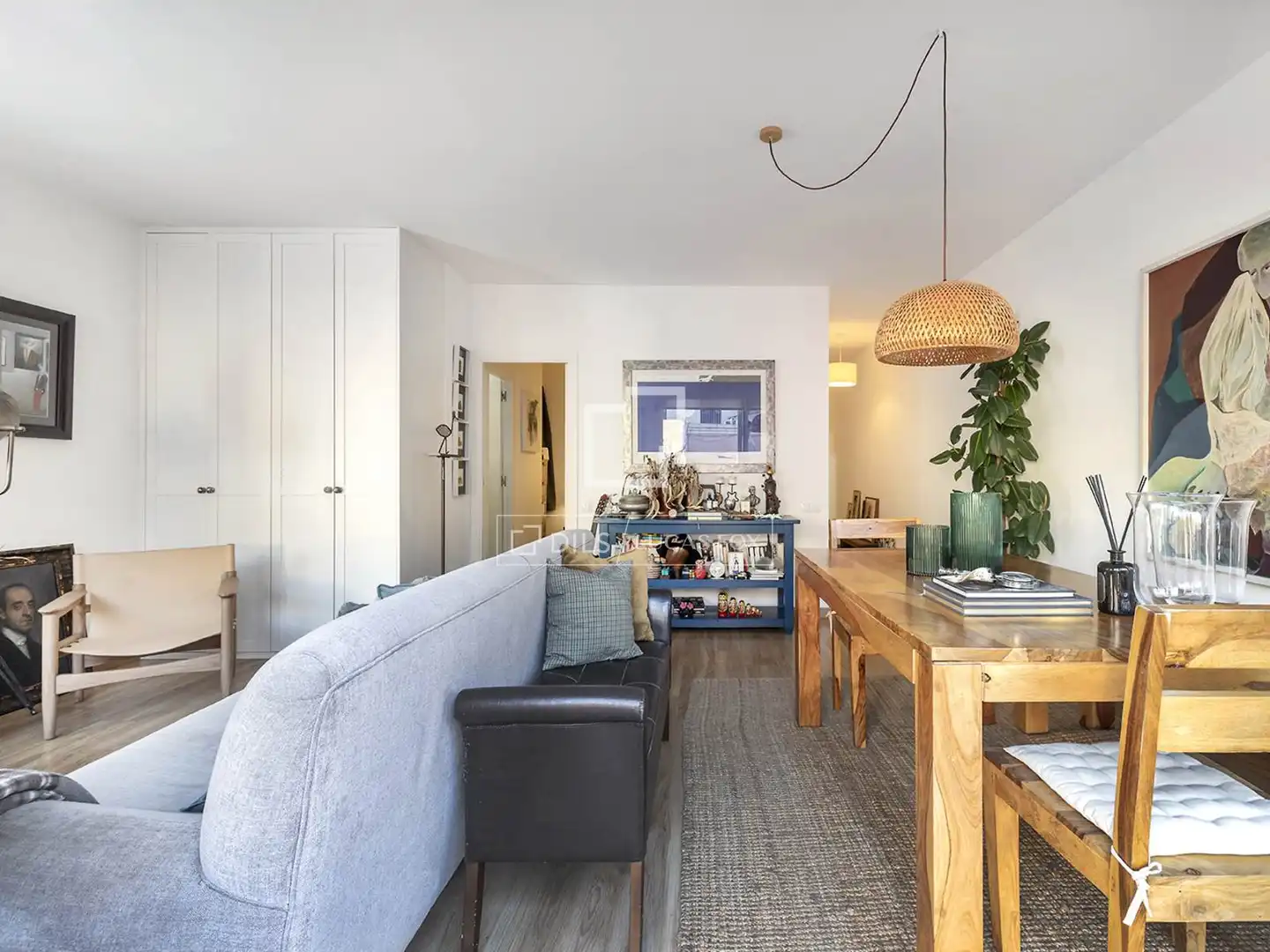 Wohnzimmer von Wohnung zum Verkauf in Barcelona mit Klimaanlage, Parkett und Terrasse
