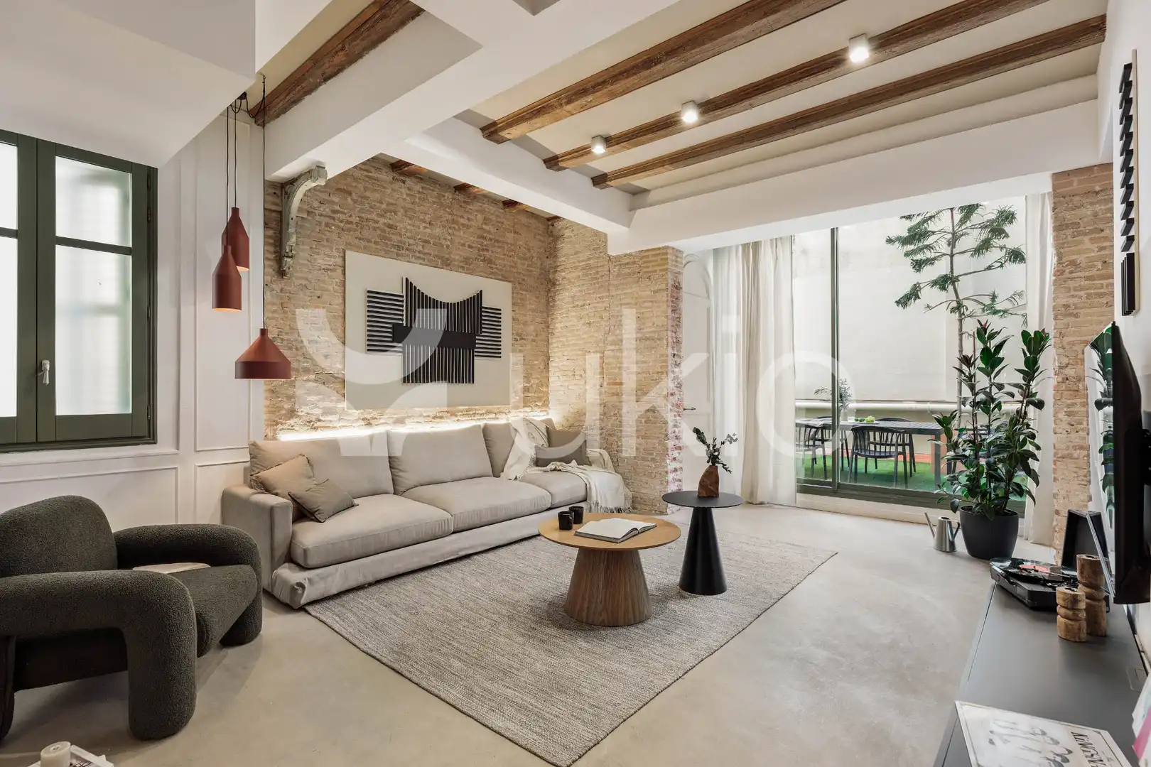 Living room of Apartments for rent in Barcelona  with Air Conditioner, Heating and Terrace