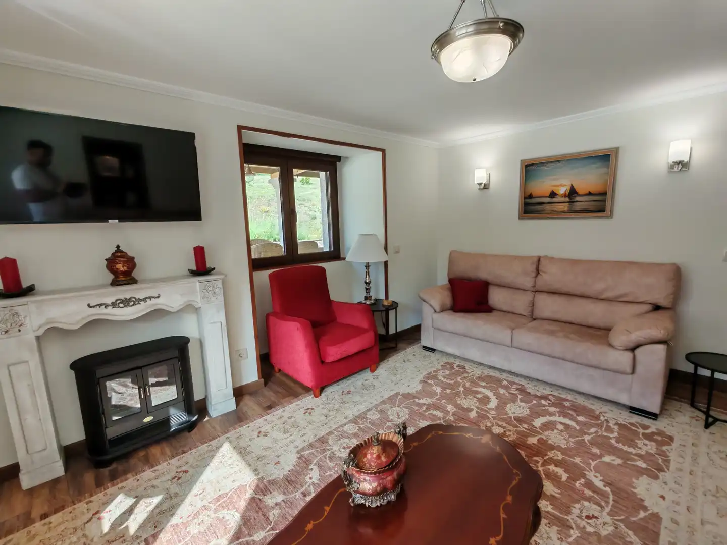 Sala de estar de Casa o chalet en venta en O Pino  con Calefacción, Jardín privado y Trastero